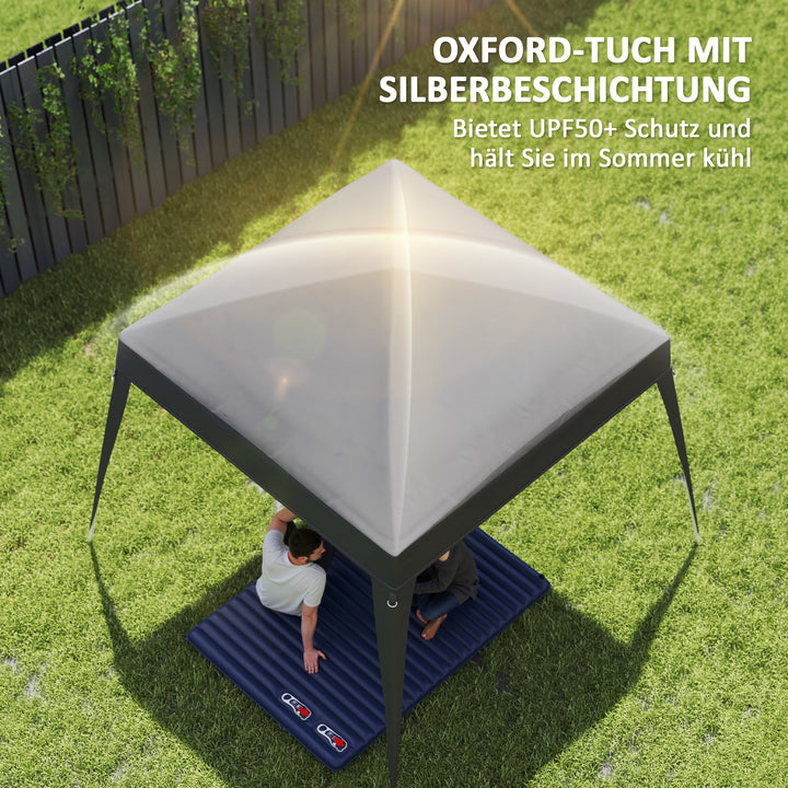 Gazebo udskiftningstag, udskiftningspresenning til 3 x 3 m havepavillon, udskiftningstag til havetelt, upf 50+, oxfordstof, mørkegrå