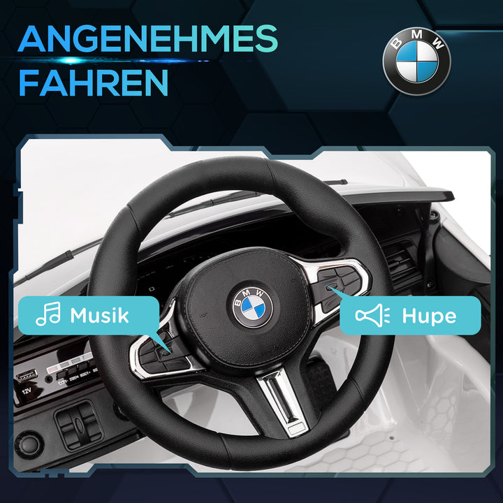 BMW M4 elektrisk børnebil, med lyd og lys, 3-5 km/t, inklusive fjernbetjening, til alderen 3-5, hvid