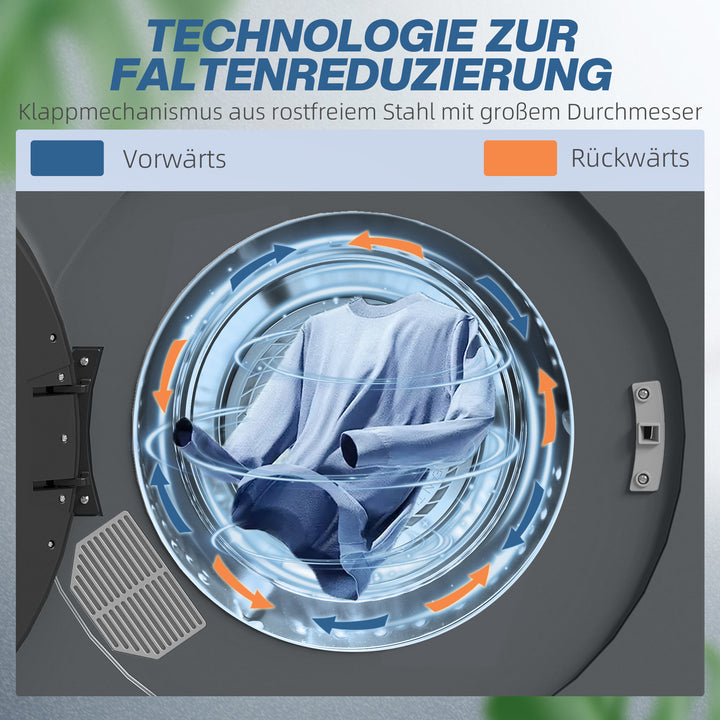 Tørretumbler, 6 programmer, 40-60°c, 4 kg kapacitet, kompakt, touch-betjening, grå
