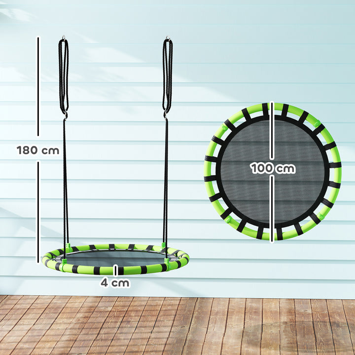 Børnegynge, 150 kg lasteevne, 100 x 180 cm, metal, skum, sort