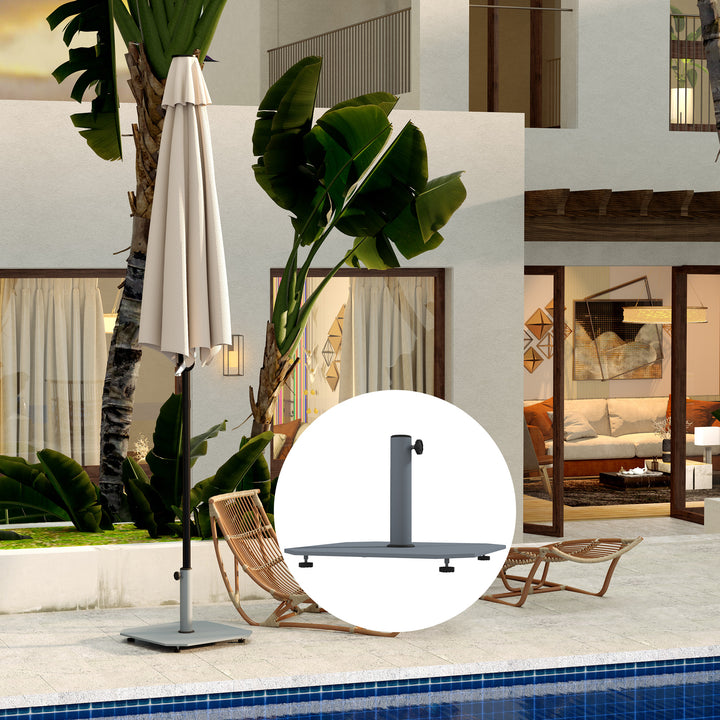 Metal parasolfod 18,5 kg parasolfod, firkantet paraplyholder til parasol 32/38/48 mm