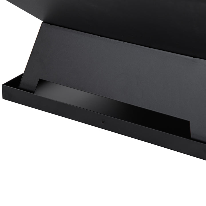 Bålfad 45 x 45 x 34 cm lavet af rustfrit stål bålfad med gnistbeskyttelse poker bålfade bålkurv til have, balkon, grill camping sort