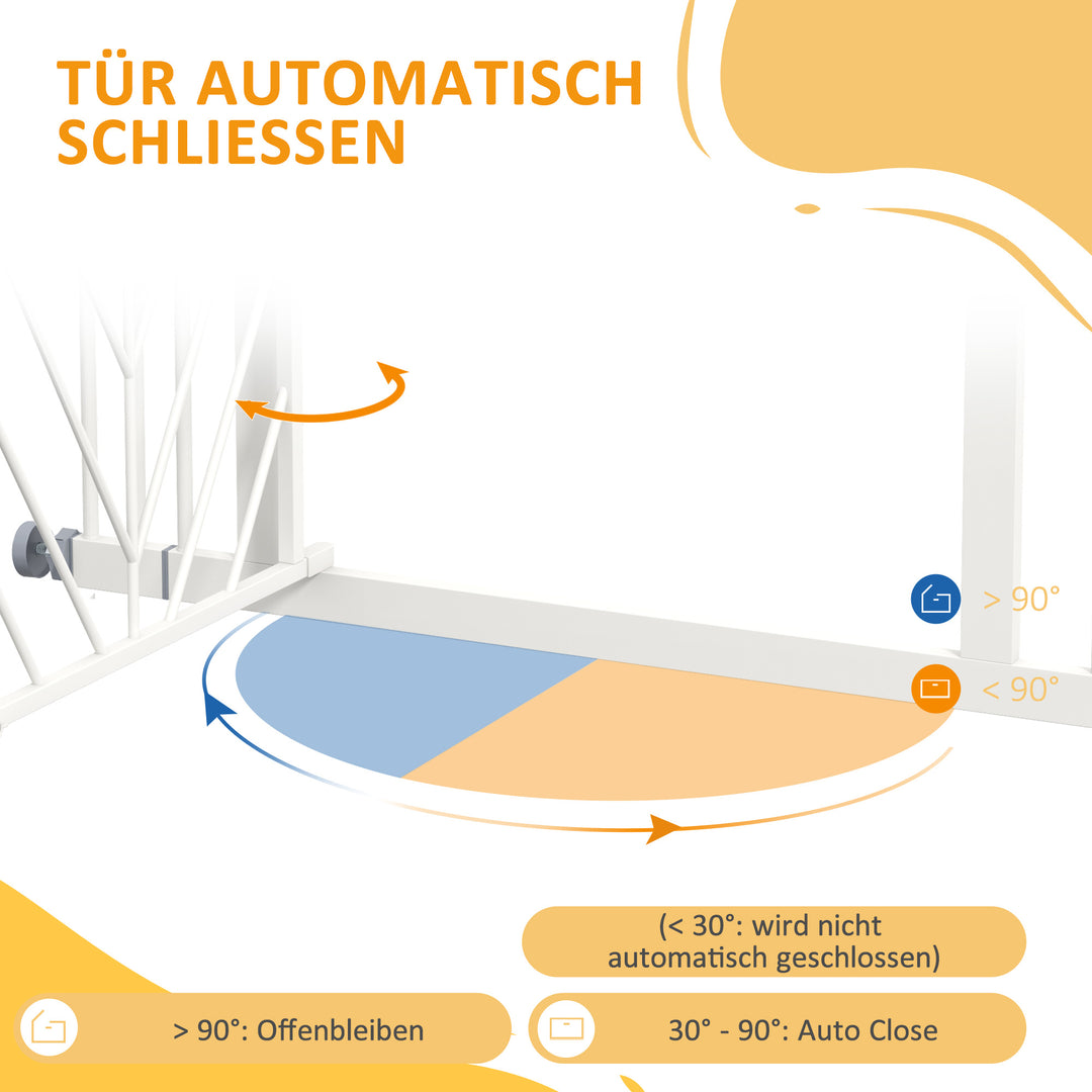 Dørgitter trappegitter barriere hundegitter, 100 cm x 4 cm x 76 cm, hvid