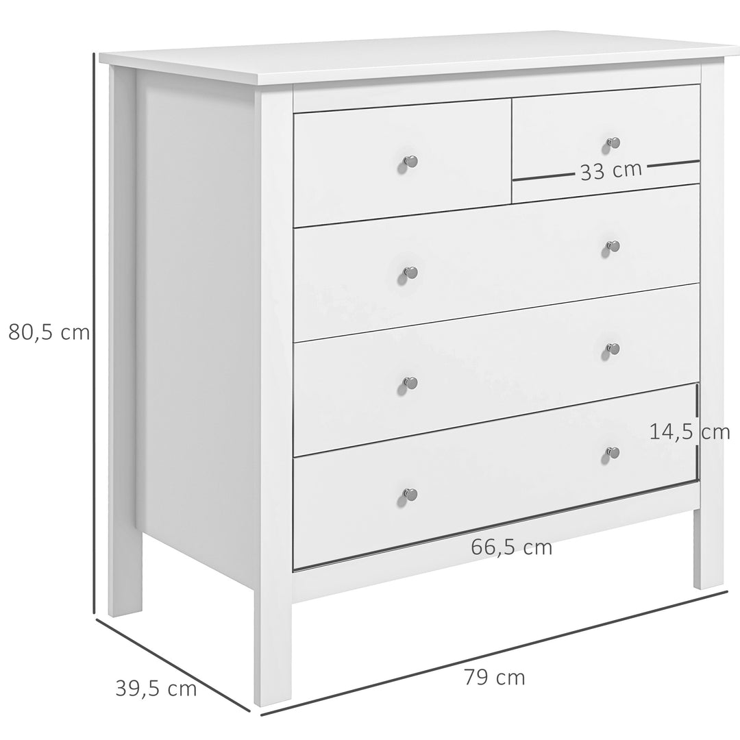 Kommode, skænk, lydløs åbning/lukning, anti-tip anordning, 79 x 39,5 x 80,5 cm, hvid