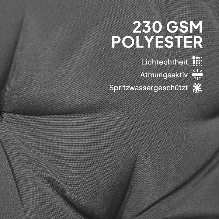 Udendørs hyndesæt til bænk eller verandagynge, tofarvet, polyester, skum, 180 x 110 x 8 cm, mørkegrå