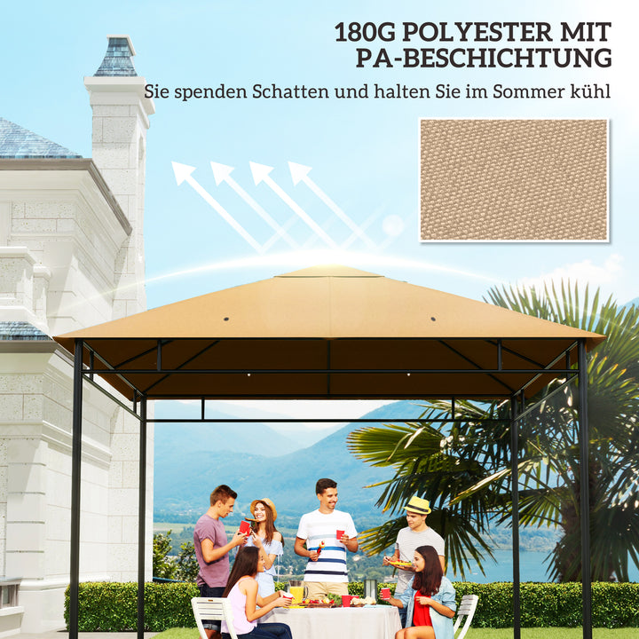 Udskiftningstag til havepavillon, polyester, 2,98 x 2,95 m, beige