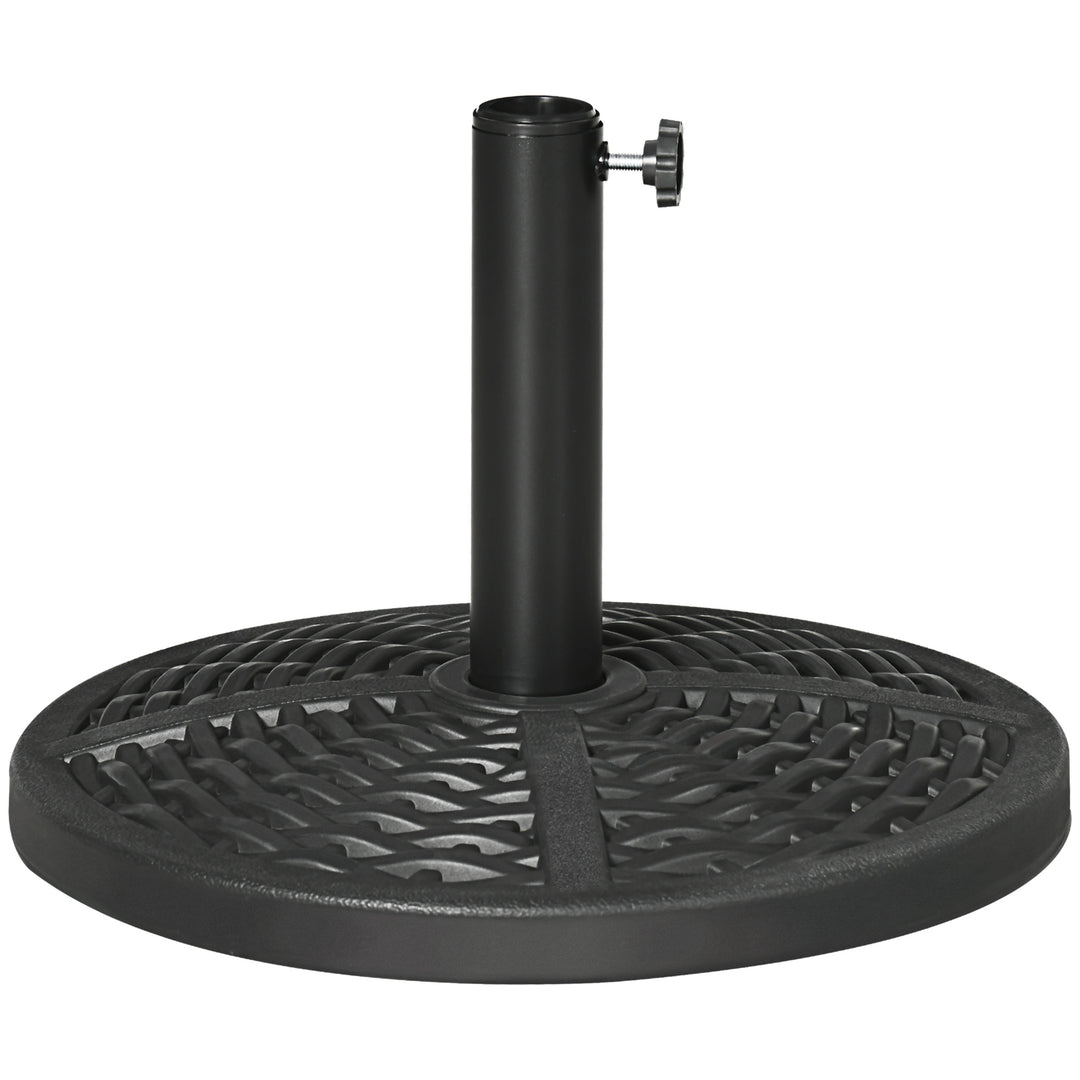 Beton parasolfod, parasolstativ med stålrør, rund parasolholder, til altan, terrasse, have, sort