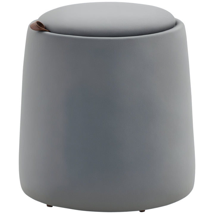 2-I-1 fløjlsskammel med opbevaring og aftageligt låg, 44 cm x 47,5 cm, grå