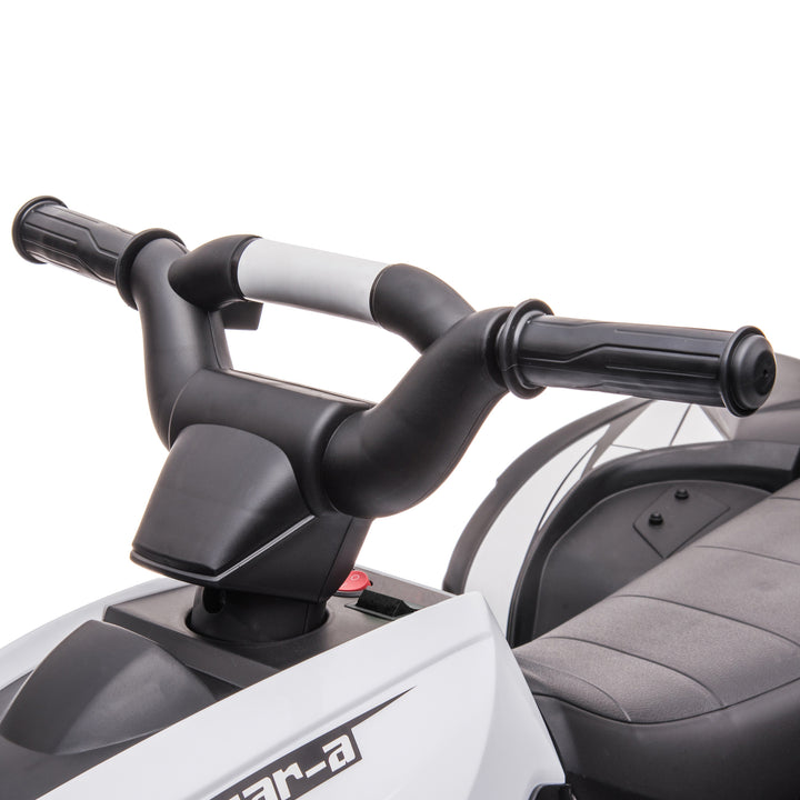 Børne ATV elektrisk kørebil, 6 km/t, lyd- og lyseffekter, 83 cm x 53 cm x 55,5 cm, sort + hvid