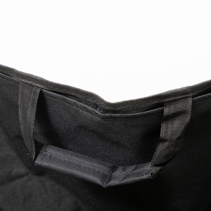 Foldbar campingstol med stålramme og stofsæde og bæretaske, sort