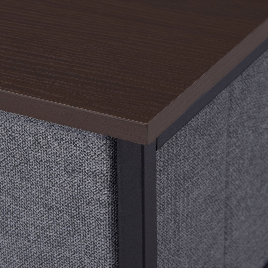 Kommode med 7 foldbare stofskuffer, fleece, metalramme, 63,5 x 30 x 71 cm, mørkegrå