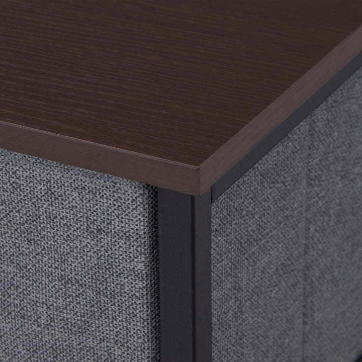 Kommode med 7 foldbare stofskuffer, fleece, metalramme, 63,5 x 30 x 71 cm, mørkegrå