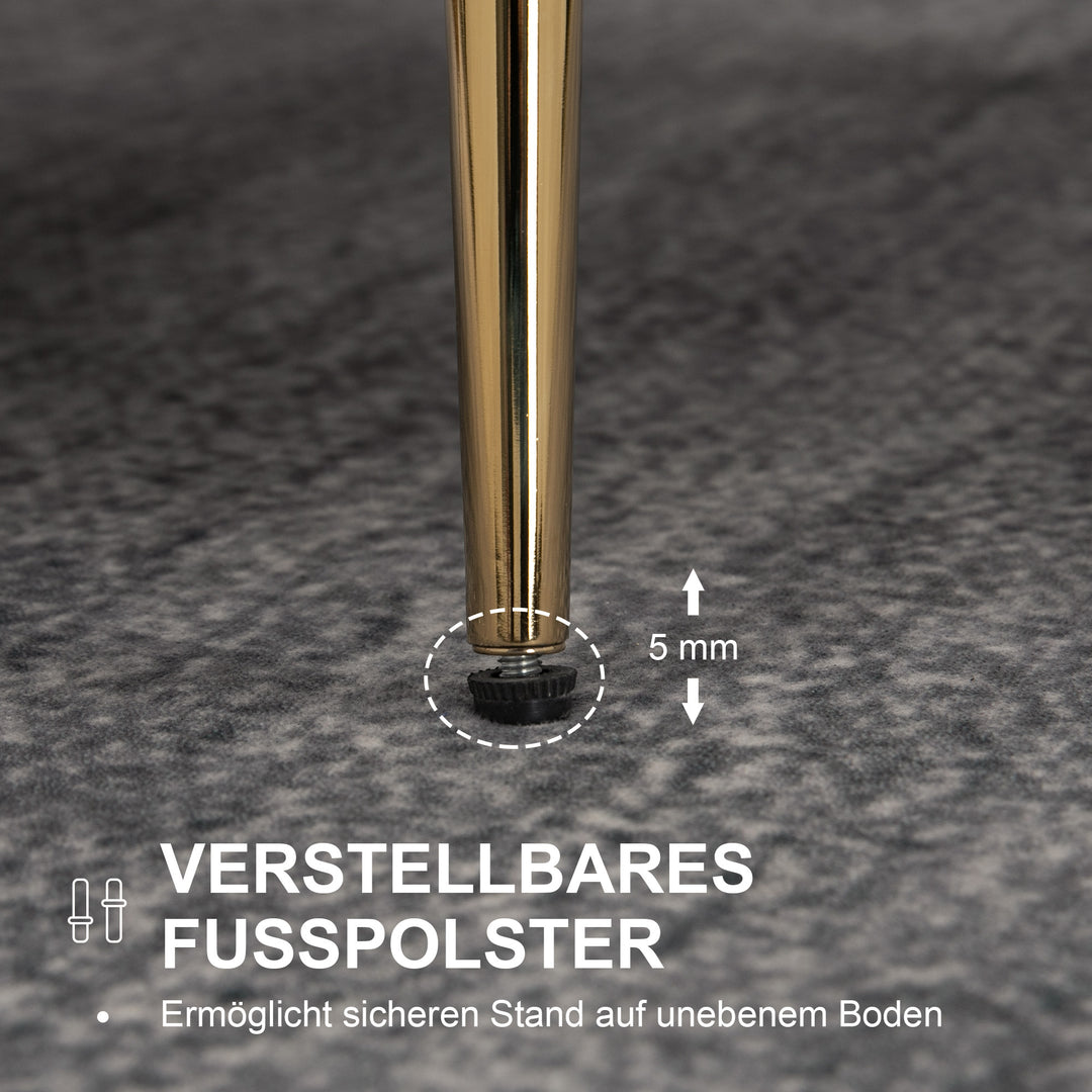 Skalformet polstret lænestol, afslappende stol, afslappende stol, guldlook metalben, 79l x 77b x 77h cm, hvid