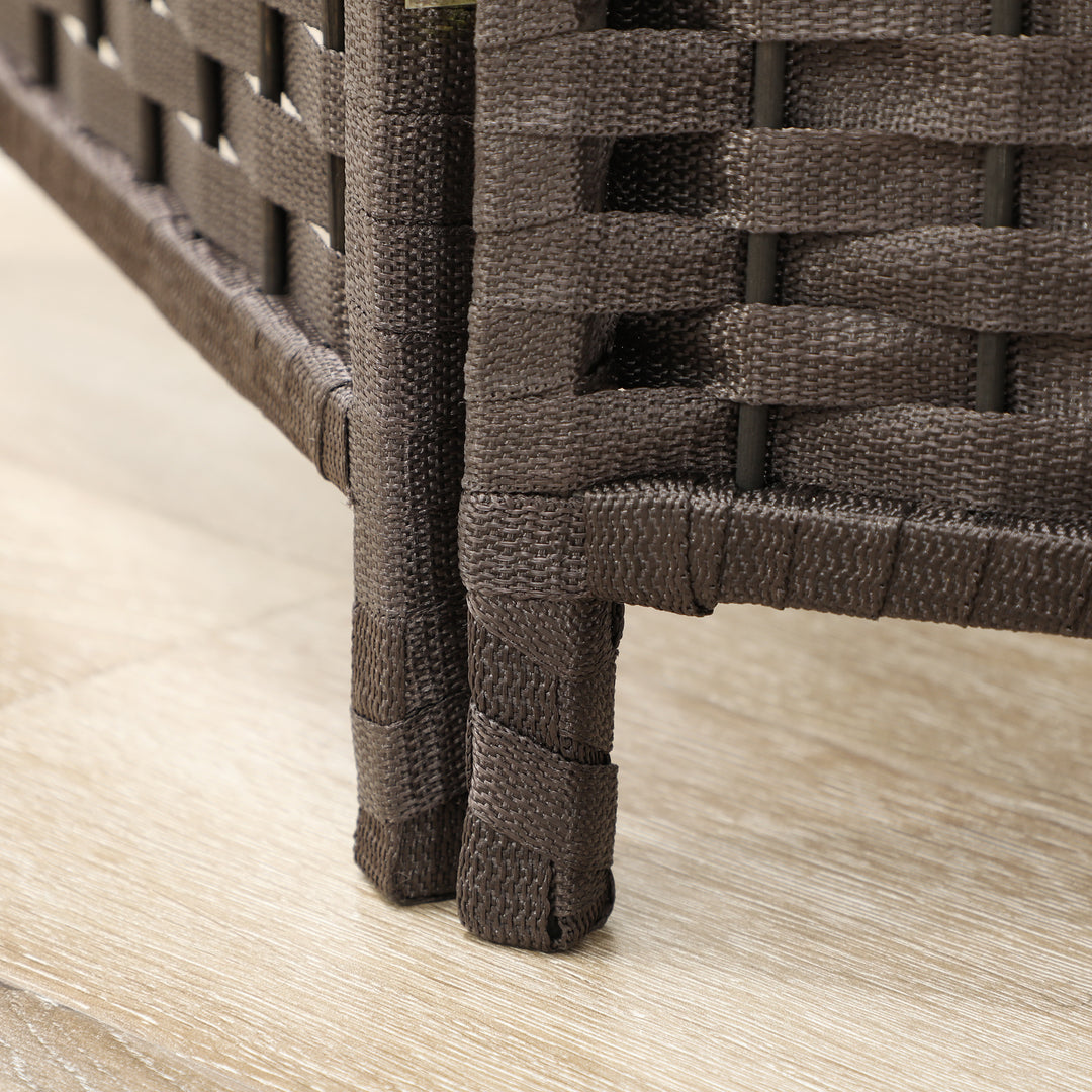 4-Panels rumdeler, foldbar skærm, skærm til stue, soveværelse, hjemmekontor, brun