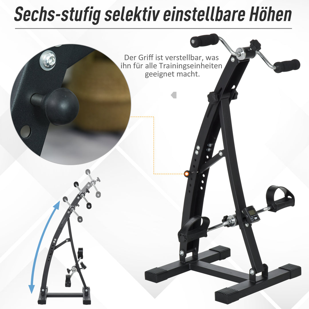 Pedaltræner til seniorer ekstra stille mini-motionscykel med lcd-skærm fastgørelsesrem arm- og bentræner motionstrænerbordcykel minicykel fitnessudstyr til hjemmekontor
