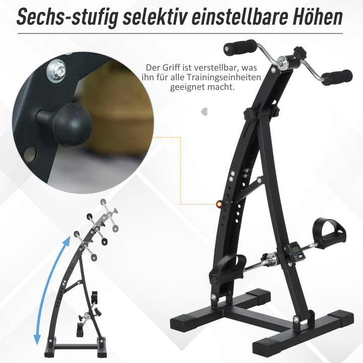 Pedaltræner til seniorer ekstra stille mini-motionscykel med lcd-skærm fastgørelsesrem arm- og bentræner motionstrænerbordcykel minicykel fitnessudstyr til hjemmekontor