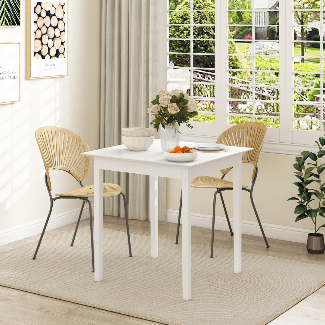 Køkkenbord spisebord firkantet bord, moderne design, 75 cm x 75 cm x 76 cm, hvid