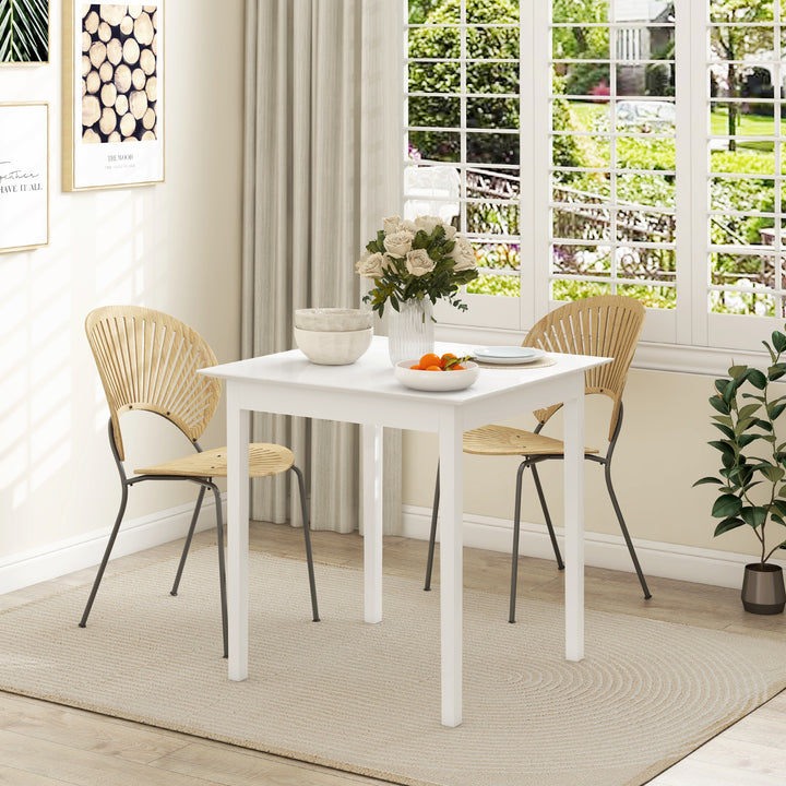 Køkkenbord spisebord firkantet bord, moderne design, 75 cm x 75 cm x 76 cm, hvid