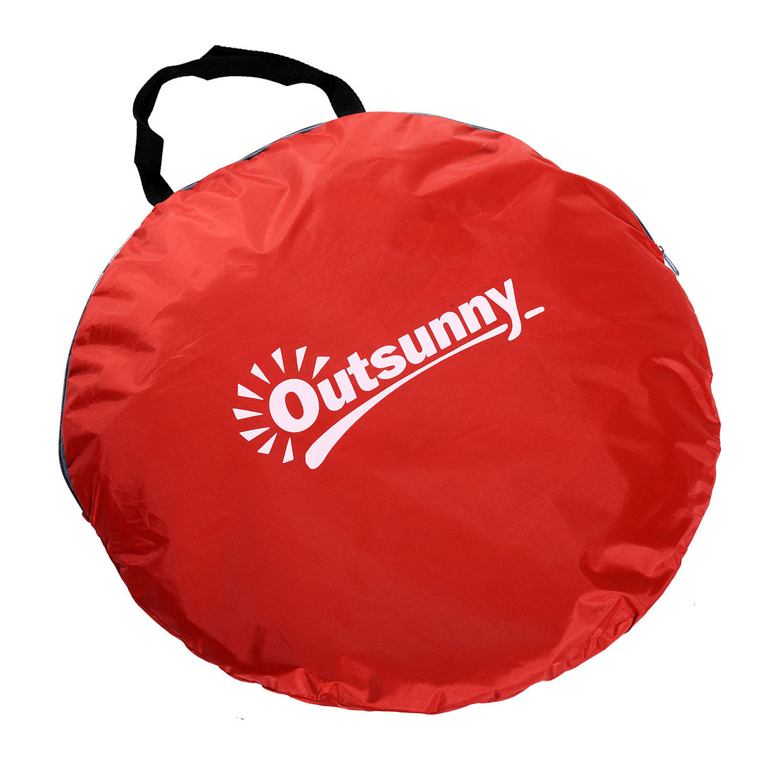 Pop-up telt, strandtelt, campingtelt, polyester, 200 x 150 x 119 cm, rød