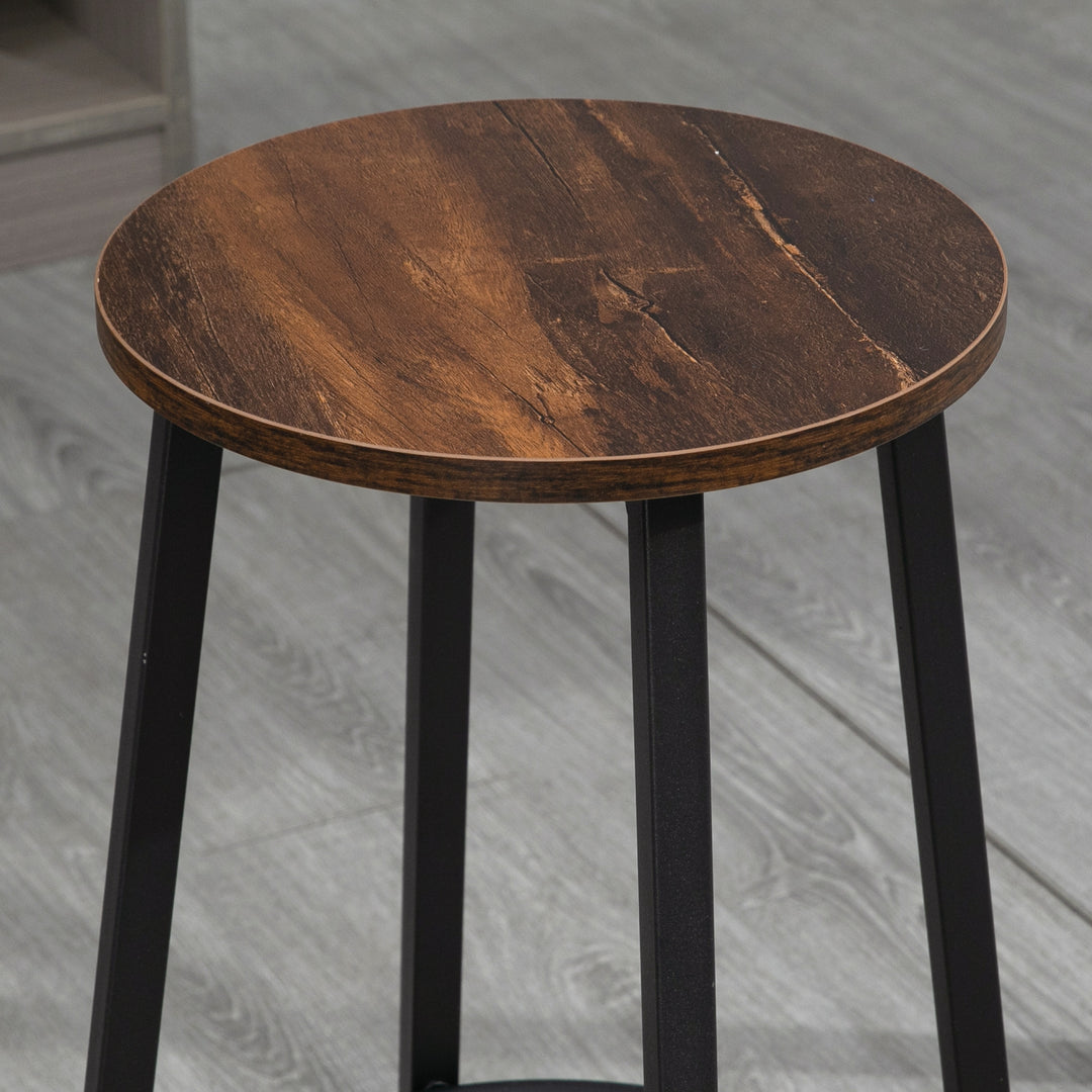 Barstolsæt med 2 barstole i industrielt design, metalstel, fodstøtte, 42 x 42 x 65 cm