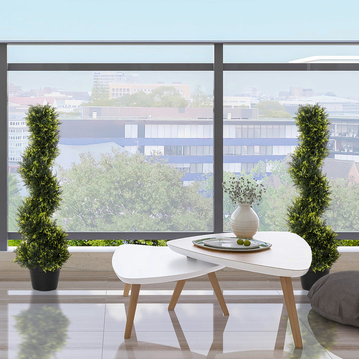 Kunstig spiralplante, spiralformet cedertræ med potte, 90 cm, kunstig cedertræ til udendørs og indendørs dekoration, grøn