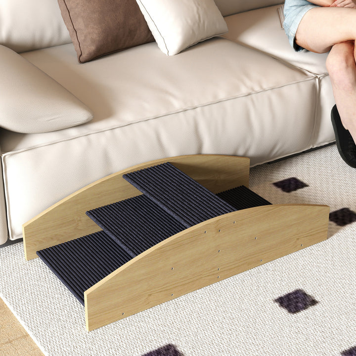 Agility hundegynge, 2-i-1 vippe og trappe, skridsikker, grantræ, 80 x 39,5 cm