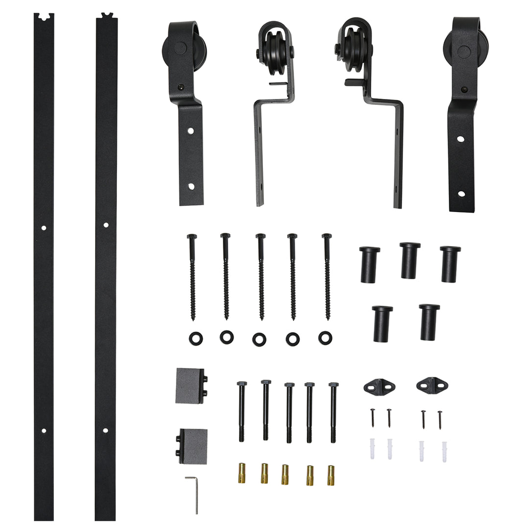 Skydedørssystem skinne skydedørsbeslag til træskydedør 9 tilbehør sort