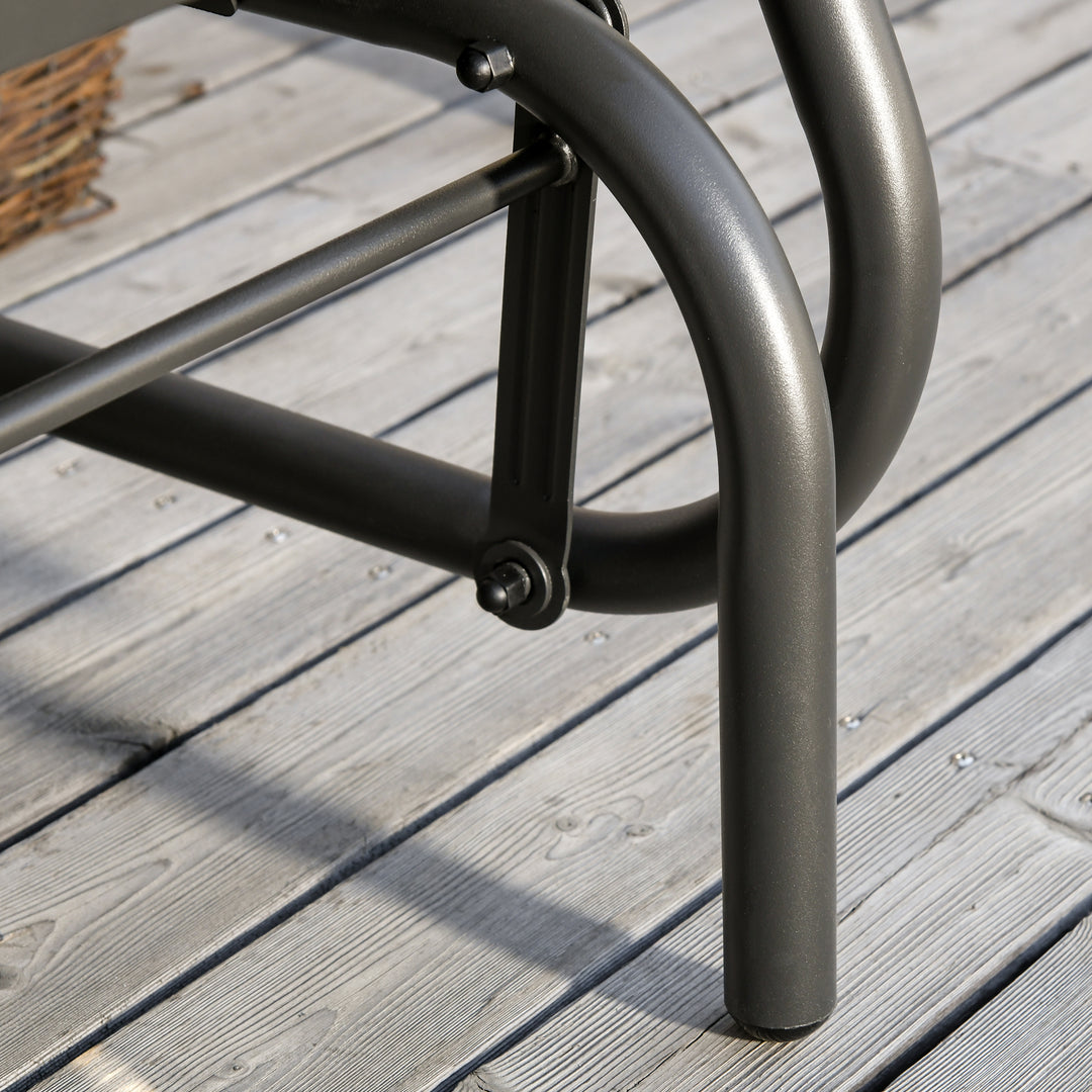 Metal gyngestol, havestol med armlæn og ryglæn, havegynge, lasteevne op til 120 kg, udendørs afslapningsstol til altan, have og terrasse, sort
