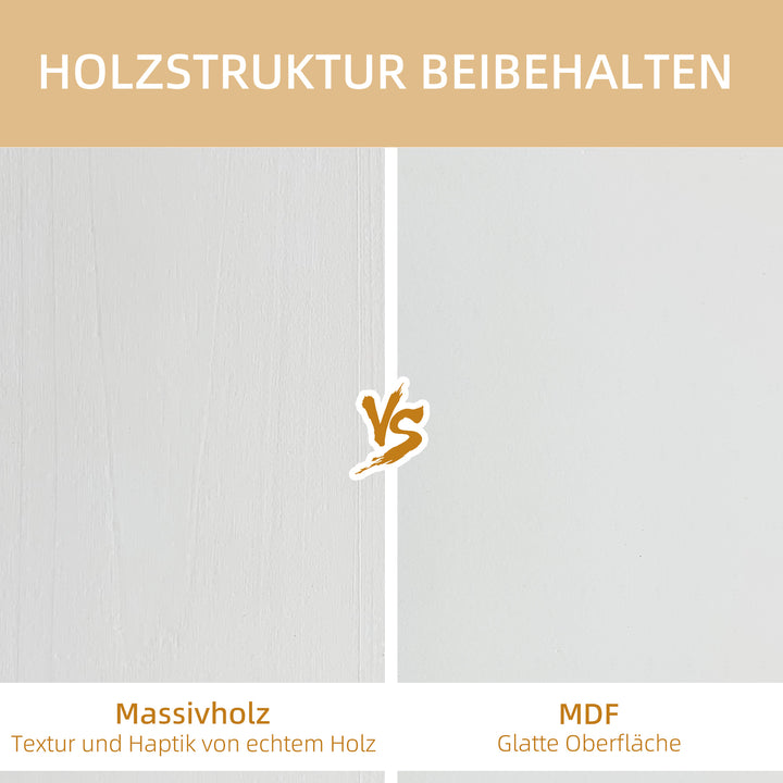 Væghylde, svævende hylde, 5 hylder, massivt træ, hvid