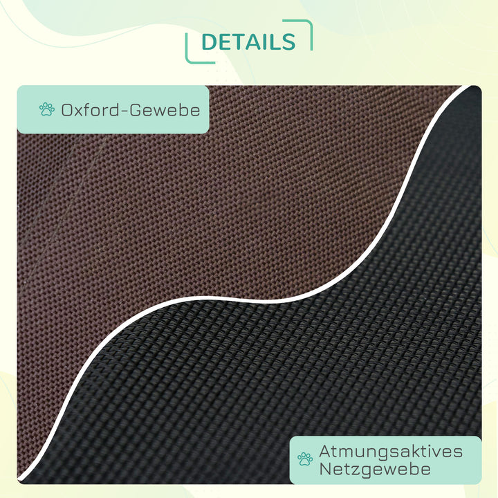 Kæledyrsseng med baldakin, sammenklappelig hundeseng, udendørs hundeseng, netstof, brun + sort