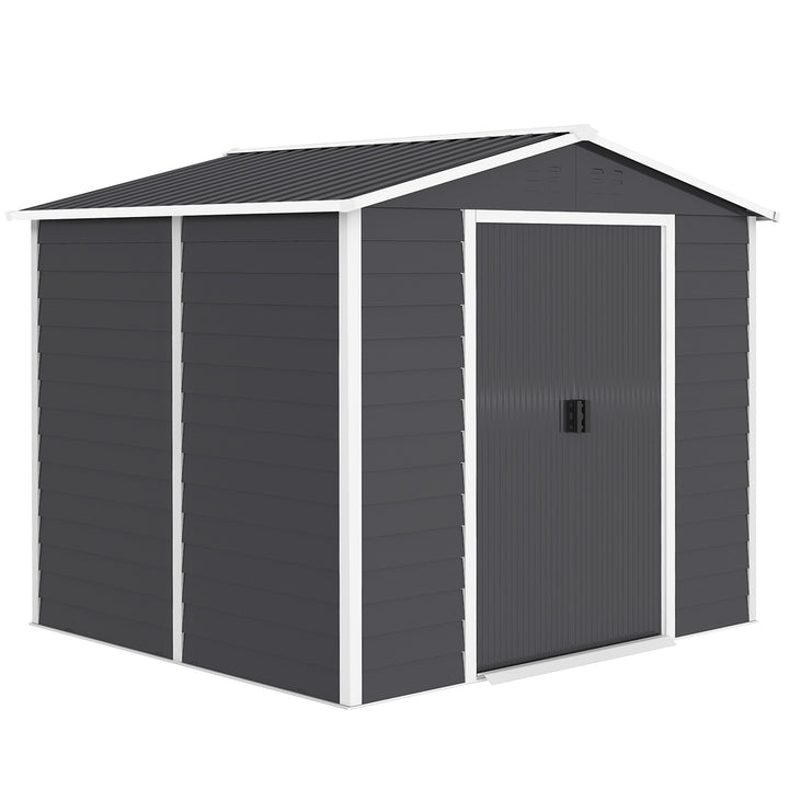 Metalhaveskur, vejrbestandigt og rustbestandigt, aflåseligt, 2,40 x 2,06 x 1,98 m, mørkegrå