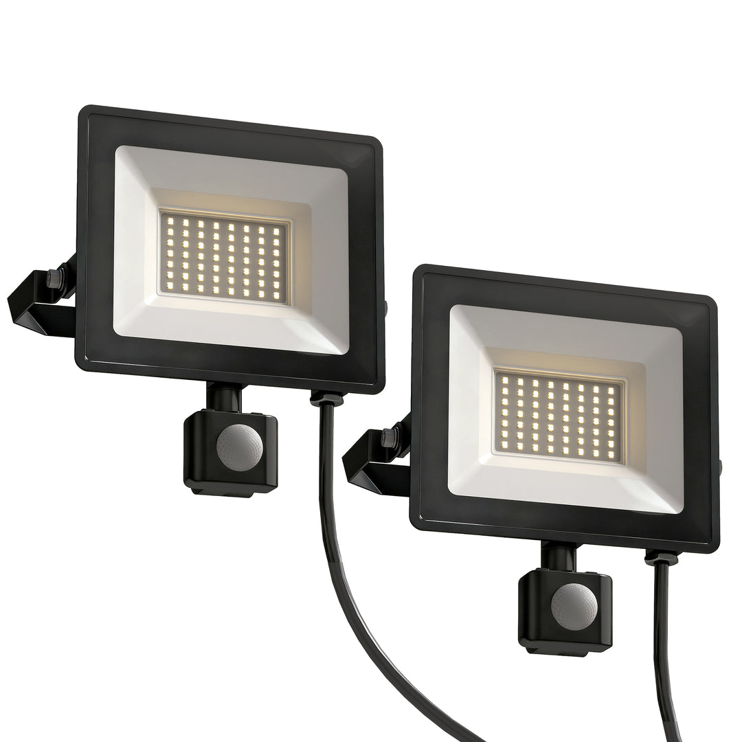 50W arbejdslampe, justerbar, 3 tilstande, aluminium, fleksibel brug, sort