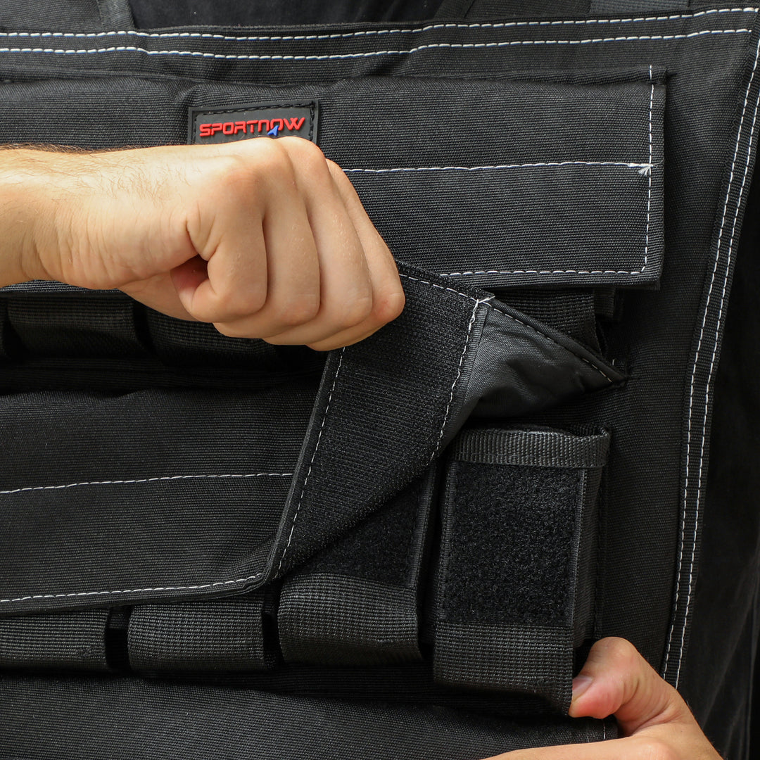 15 Kg justerbar vægtvest med justerbare stropper og reflekterende striber, til mænd og kvinder