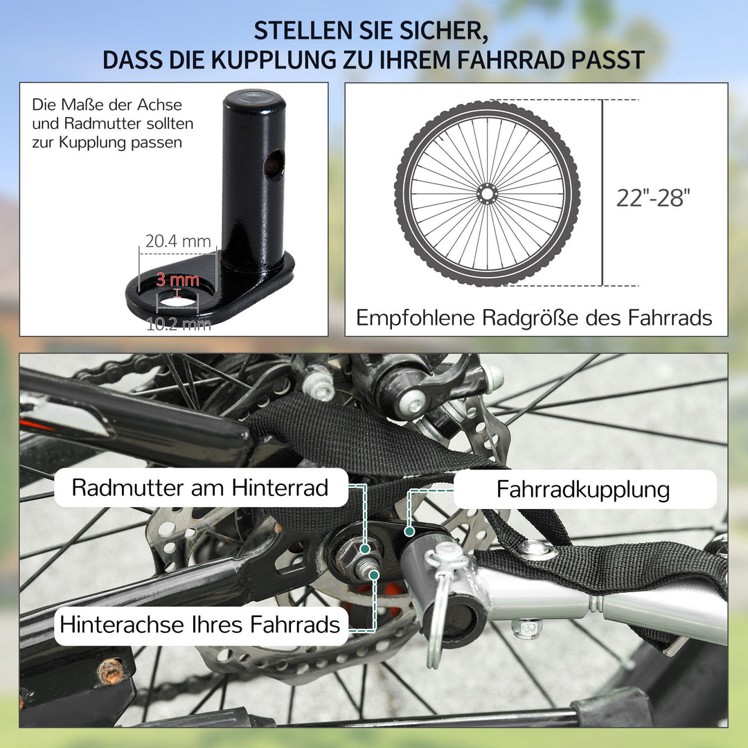 Sammenklappelig cykeltrailer, lasttrailer med kobling, transporttrailer med en lasteevne på op til 40 kg, transporttrailer til cykler og trækvogne, 140 x 88 x 60 cm