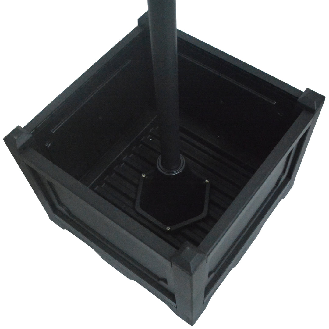 Solcelledrevet lanternegulvlampe lavet af metal, havelanterne med lysstyring, 189 cm høj, lanterne udendørslampe, vandtæt ip44 med urtepottefod til havebalkondekoration, sort