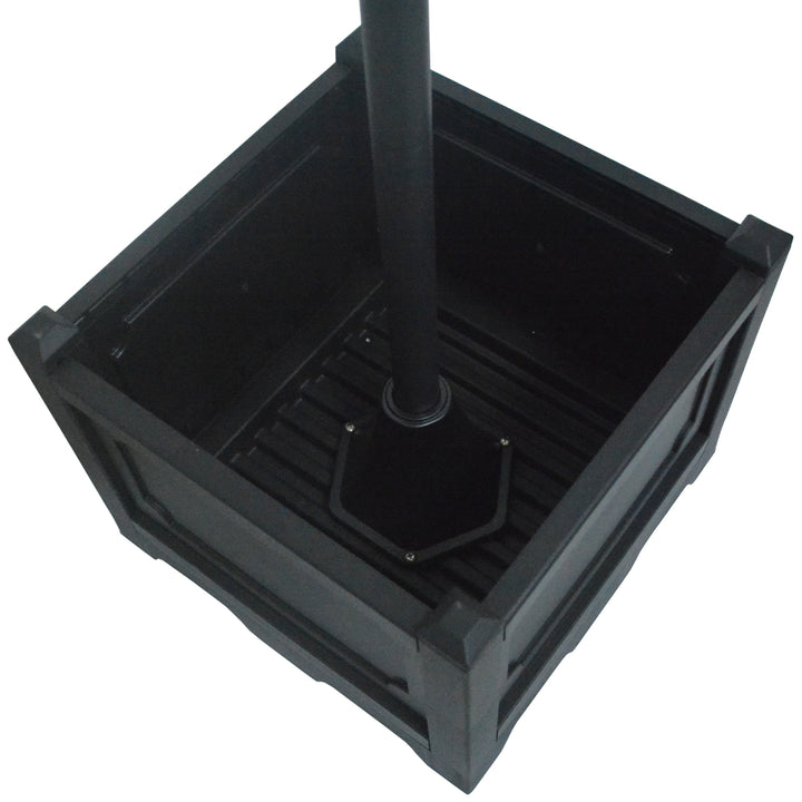 Solcelledrevet lanternegulvlampe lavet af metal, havelanterne med lysstyring, 189 cm høj, lanterne udendørslampe, vandtæt ip44 med urtepottefod til havebalkondekoration, sort