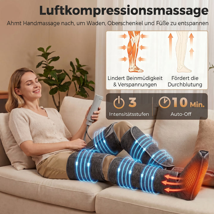 Benmassageapparat med varme- og luftkompression, 2 varmeindstillinger