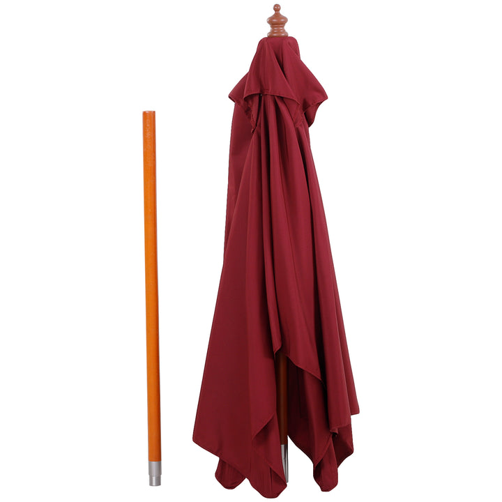 Parasol 200 x 150 x 235 cm, foldbar haveparasol, 3-trins justerbar, rektangulær strandparasol, vandafvisende og UV-bestandig til strand, balkon, terrasse, have, bordeaux
