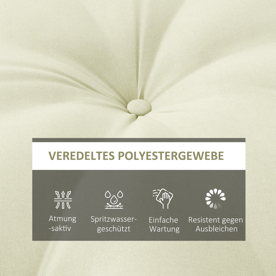 Siddehynde, sædepude, med knaplukning, 80 cm x 80 cm x 10 cm, cremehvid