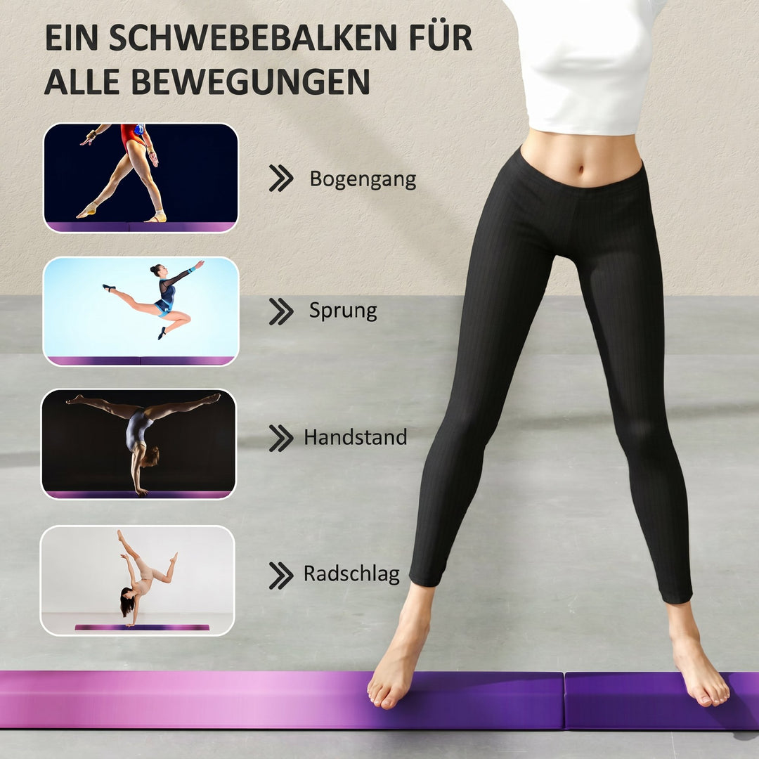 236 cm foldbar balancebom til unge 80 kg violet