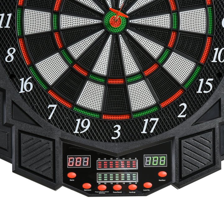 Elektronisk dartskive dartskive med stemmemeddelelser engelsk stemme led-displays 12 dart 27 spil 216 variationer dartmaskine med døre dartskivesæt til op til 8 spillere