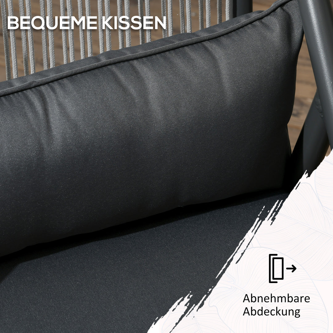 Havemøbelsæt med 5 dele, vejrbestandigt, 80 cm x 80 cm x 75 cm, mørkegrå