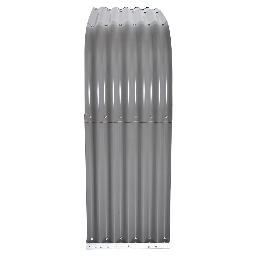 Brændereol i træ, vejrbestandigt stål, 212 cm x 46 cm x 112 cm, grå