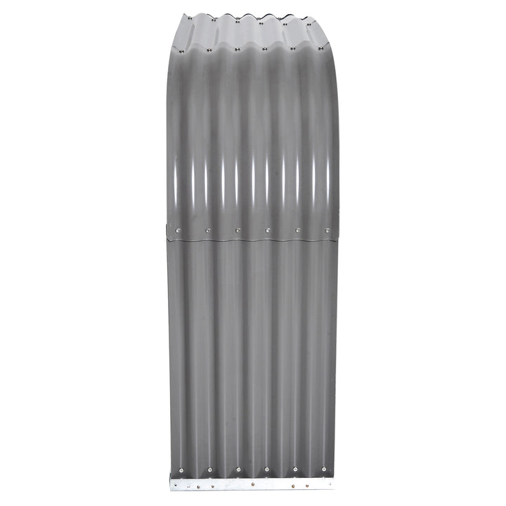 Brændereol i træ, vejrbestandigt stål, 212 cm x 46 cm x 112 cm, grå