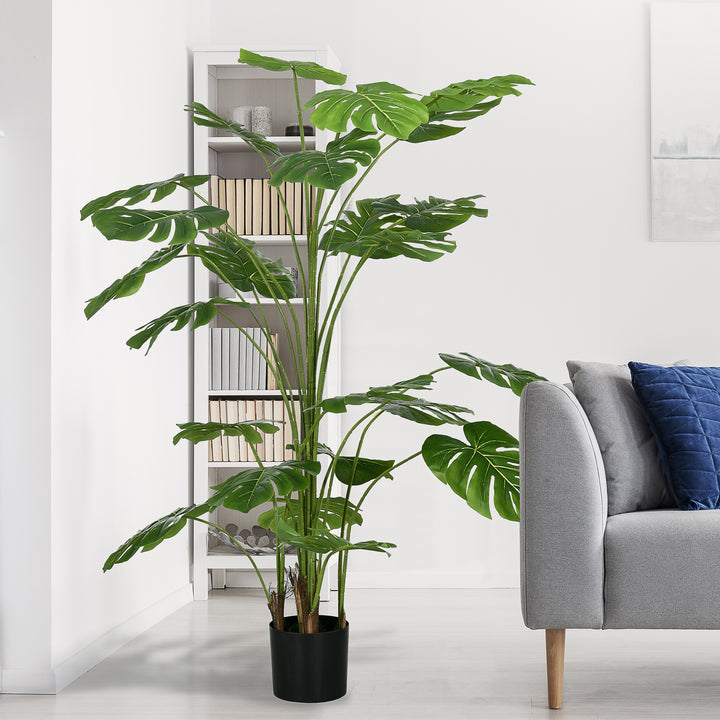 180 Cm kunstig plante med krukke, kunstig mos, indendørs plante til stue, realistisk look, grøn