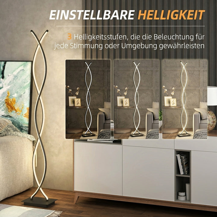 LED-gulvlampe dæmpbar 144 cm gulvlampe med fodkontakt sort