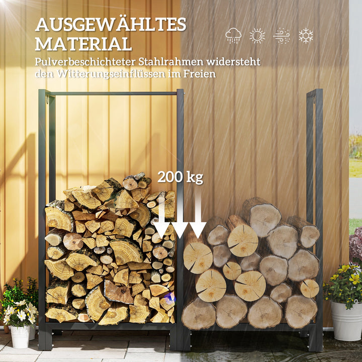 Brænderist, to sektioner, stel i rustfrit stål, op til 200 kg, 123 x 32 x 115 cm, sort