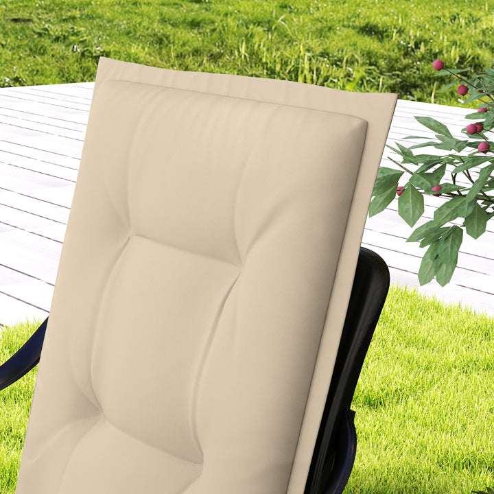 Sæt med 4 siddehynder 108 x 50 x 5 cm stolehynder med bånd, udendørs siddehynde beige