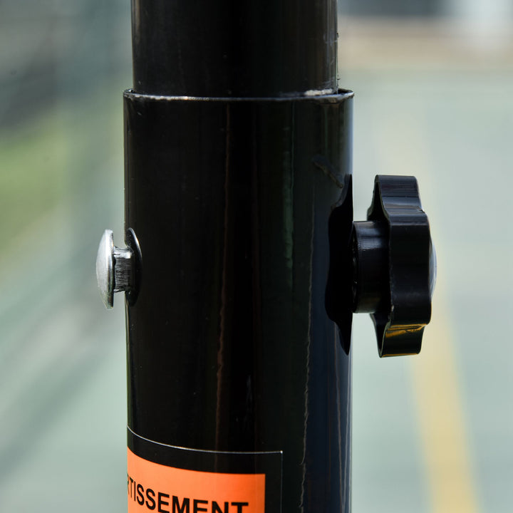 Basketballkurv, basketballstativ, højdejusterbar, vandpåfyldbar, sort