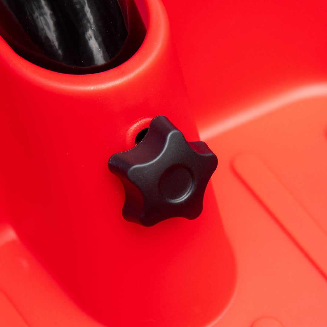 Børnetrecykel med hoftesele, 2 kurve, højdejusterbart sæde, metalstel, til børn 2-5 år, sort+rød